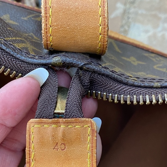 Authentic Louis Vuitton cruiser 40 large travel tote bag w/ LV vachetta tag - Picture 8 of 14